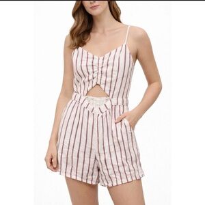 Hollister Red and White Striped Top